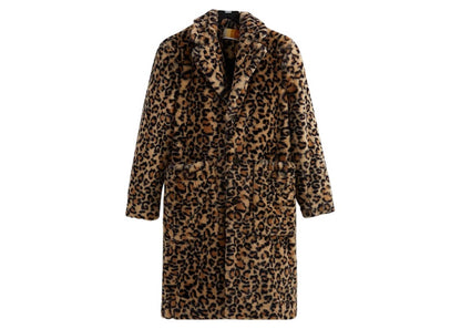 Kith Faux Leopard Patten Overcoat Birch