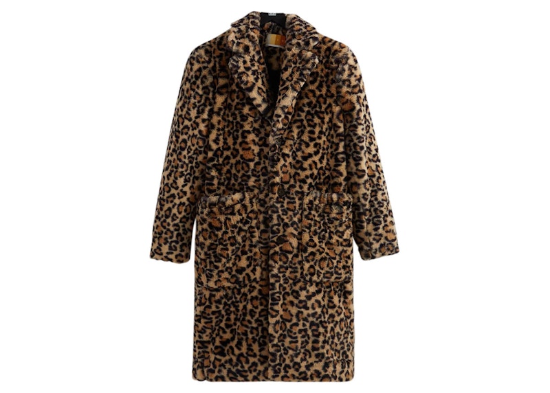 Kith Faux Leopard Patten Overcoat Birch