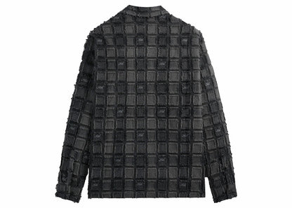 Kith Fils Coupe Check Long Sleeves Boxy Collared Overshirt Black