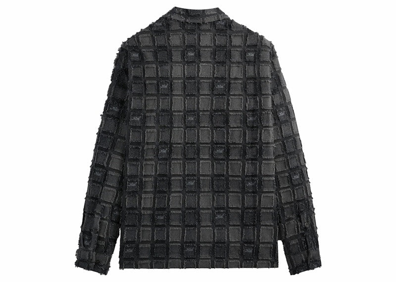 Kith Fils Coupe Check Long Sleeves Boxy Collared Overshirt Black