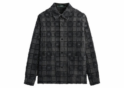 Kith Fils Coupe Check Long Sleeves Boxy Collared Overshirt Black