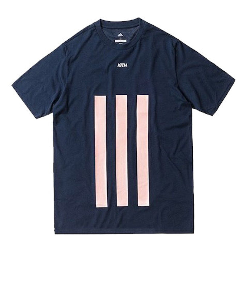 Kith Flamingos Big Stripe Tee Navy