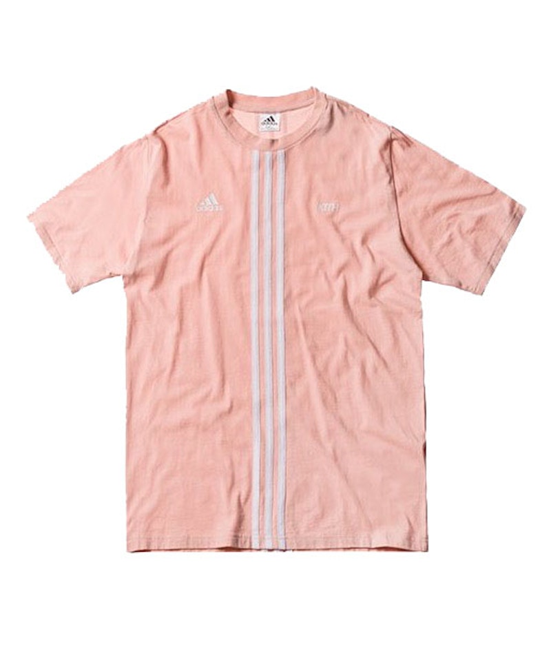 Kith Flamingos Overlay Stripe Tee Pink