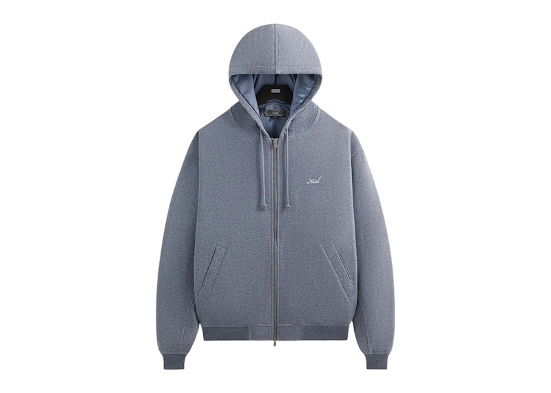 Kith Fleece Avery Hooded Bomber Jacket Elevation Heather