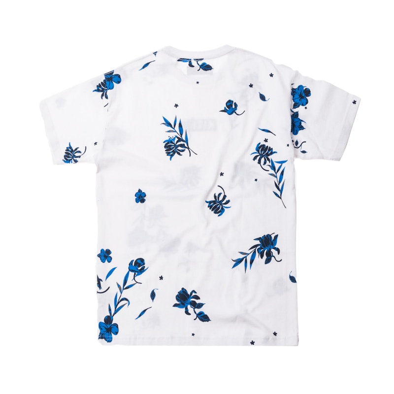 Kith Floral Classic Logo Tee Blue