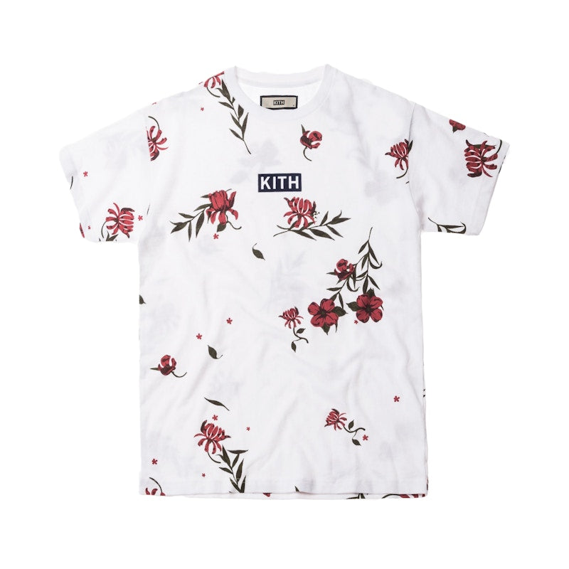 Kith Floral Classic Logo Tee White