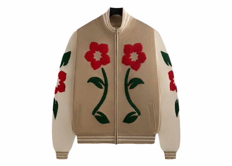 Kith Floral Crest Wyona Full Zip Sweater Canvas