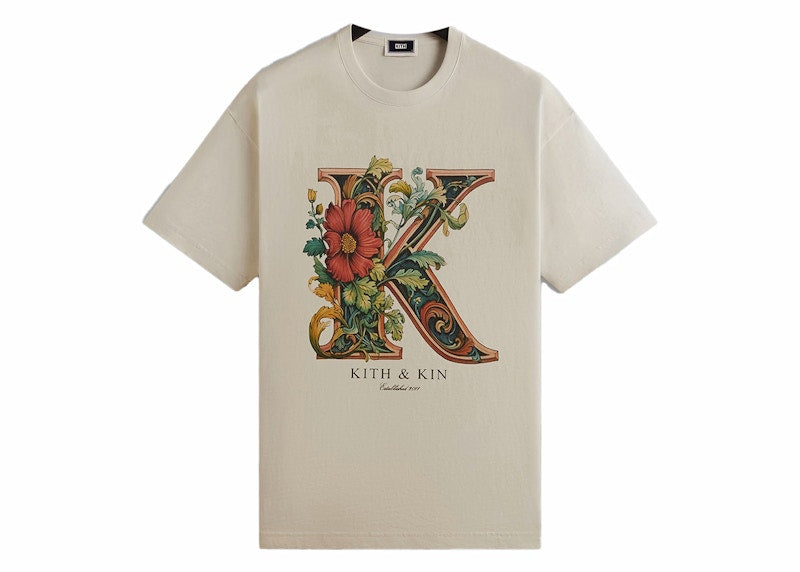 Kith Floral K Vintage Tee Sandrift
