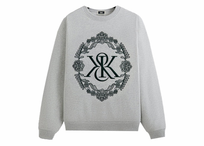 Kith Floral Lace Nelson Crewneck (FW24) Light Heather Grey