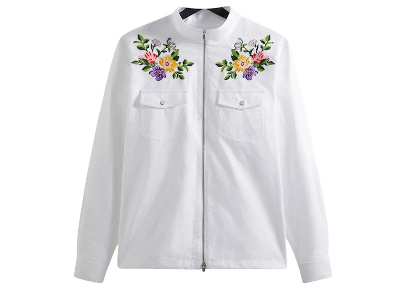 Kith Floral Oxford Blake Zip Front Shirt White