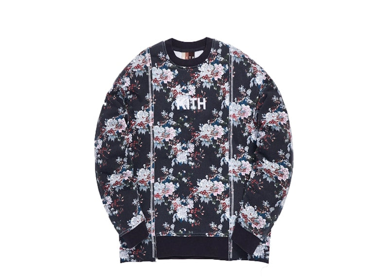 Kith Floral Panel Crewneck Navy/Multi