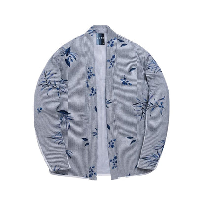 Kith Floral Print Seersucker Kimono Jacket Blue