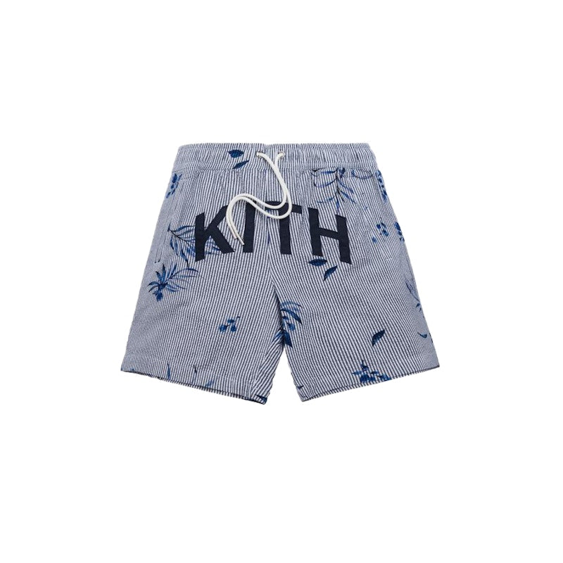 Kith Floral Print Seersucker Shorts Blue