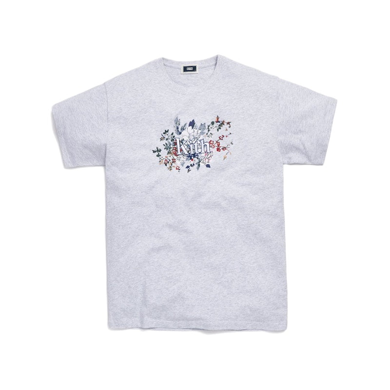 Kith Floral Serif Tee Heather Grey