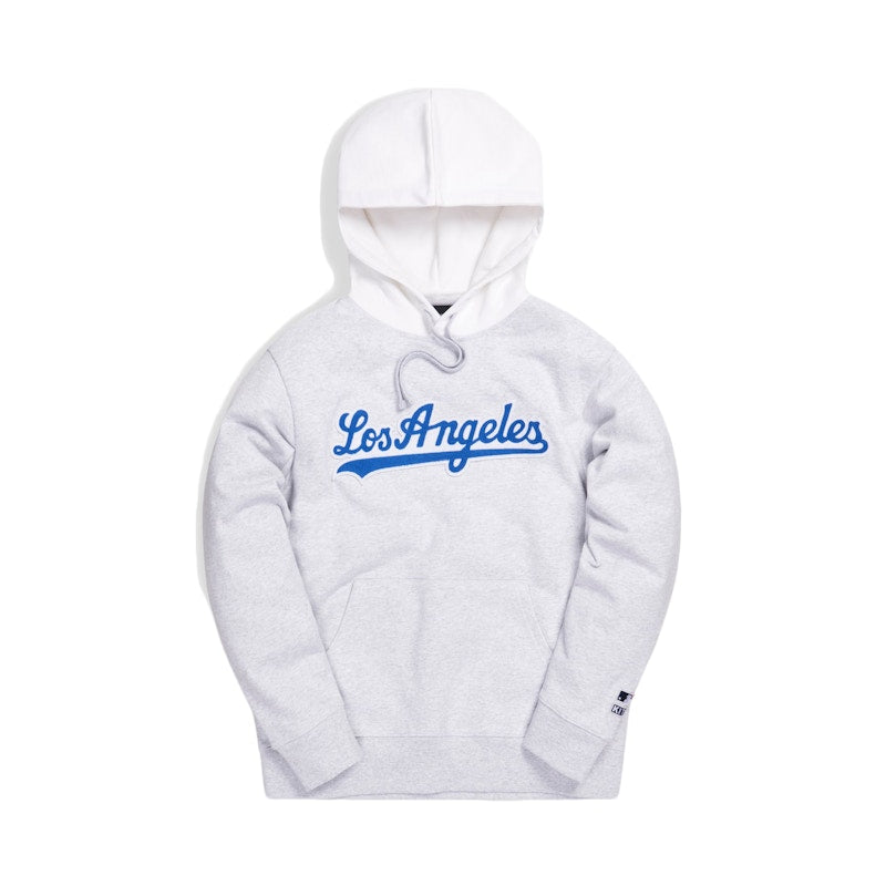 Kith For Major League Baseball Los Angeles Dodgers Script Hoodie Light Heather Grey