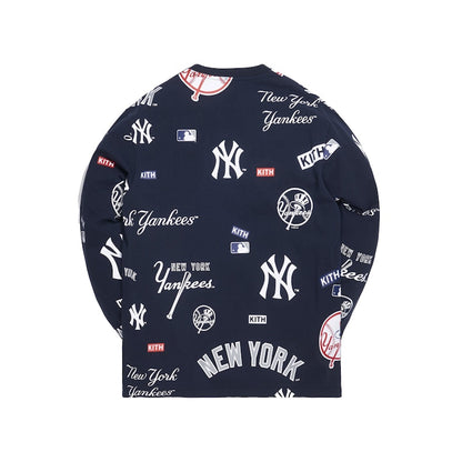 Kith For Major League Baseball New York Yankees All Over L/S Tee Navy