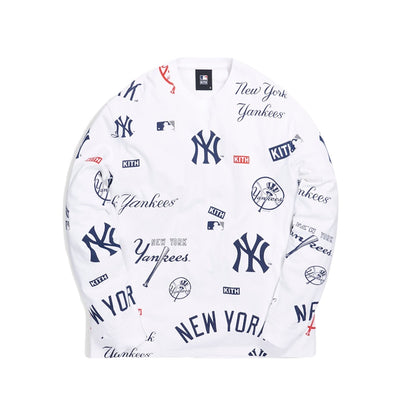 Kith For Major League Baseball New York Yankees All Over L/S Tee White