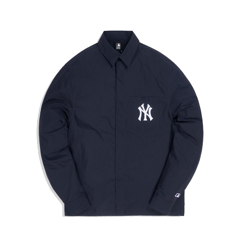 Kith For Major League Baseball New York Yankees Collared Buttondown Shirt Navy