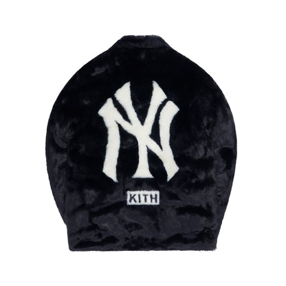Kith For Major League Baseball New York Yankees Faux Fur Coaches Jacket Navy