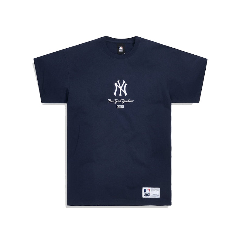 Kith For Major League Baseball New York Yankees Icon Script Box Tee Navy