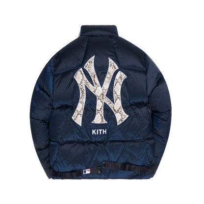 Kith For Major League Baseball New York Yankees Midi Puffer Jacket Navy