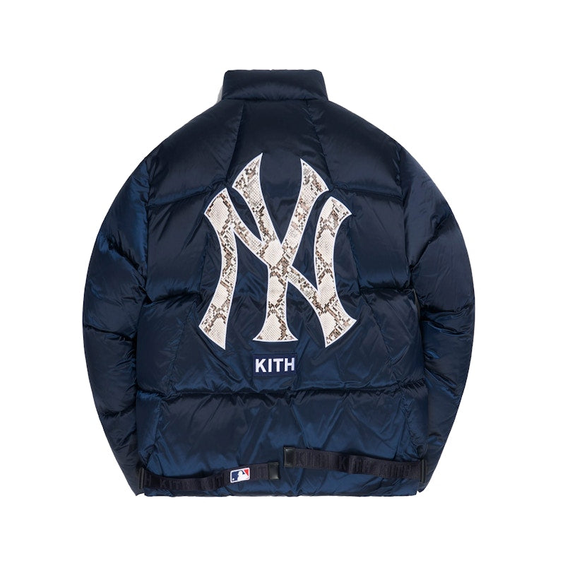 Kith For Major League Baseball New York Yankees Midi Puffer Jacket Navy