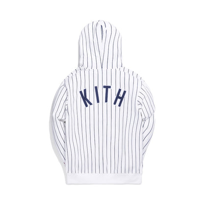 Kith For Major League Baseball New York Yankees Striped Hoodie White