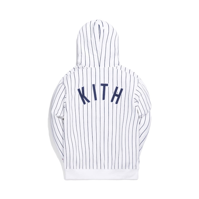 Kith For Major League Baseball New York Yankees Striped Hoodie White