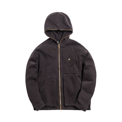 Kith Full Zip Cargo Hoode Espresso
