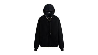 Kith Full Zip Miles Knit Hoodie Black