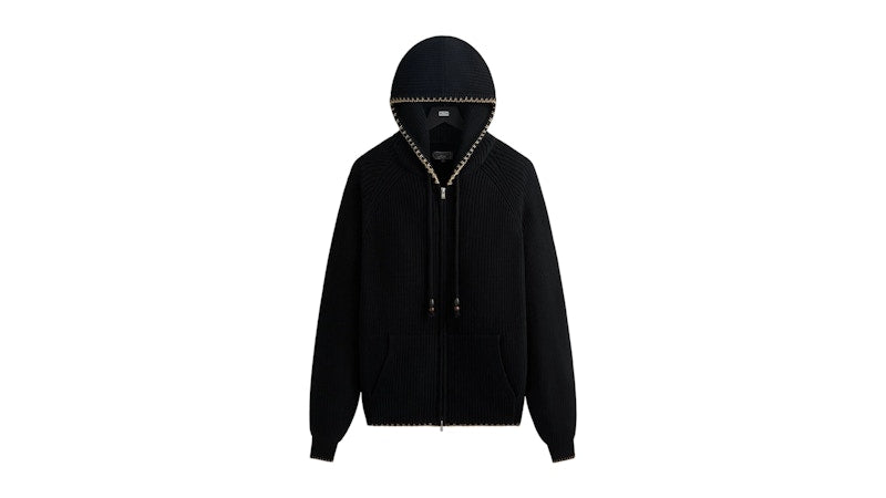Kith Full Zip Miles Knit Hoodie Black