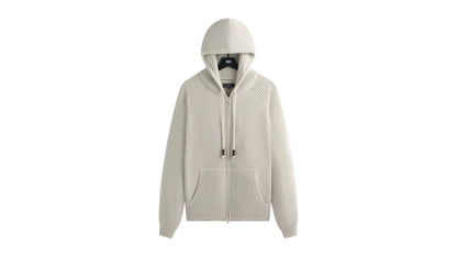 Kith Full Zip Miles Knit Hoodie Light Heather Grey