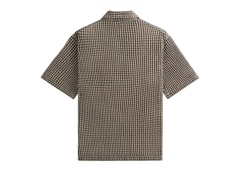 Kith Geometric Diamond Short Sleeve Boxy Collared Overshirt Black