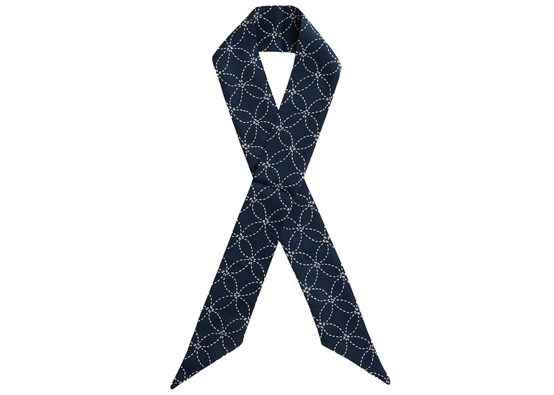 Kith Geometric Stitch Silk Tie Scarf Nocturnal