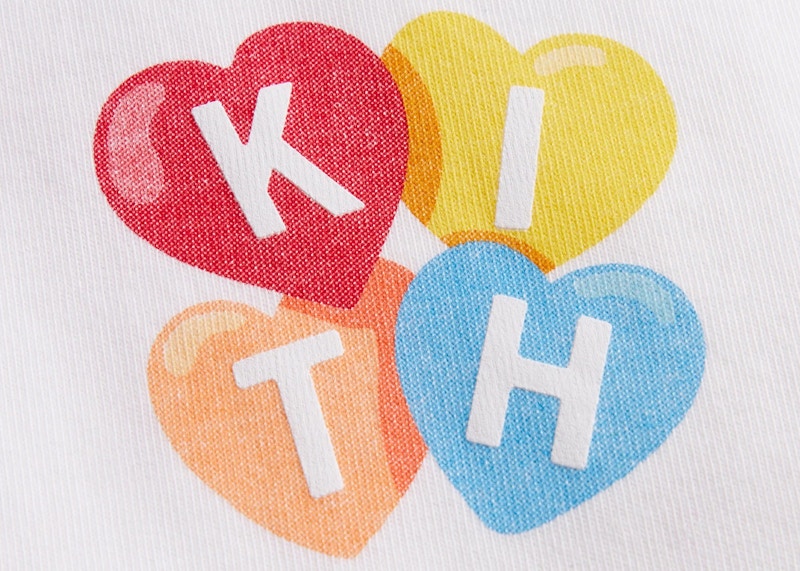 Kith Hearts Logo Vintage L/S Tee White