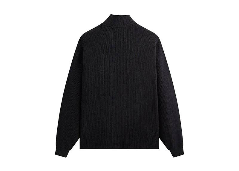 Kith Heavy Crepe Rib Knit Quarter Zip Nelson Black
