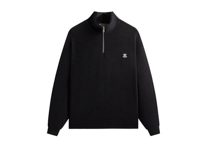 Kith Heavy Crepe Rib Knit Quarter Zip Nelson Black