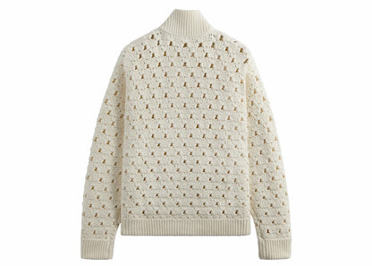 Kith Highland Crochet Knit Wyona Full Zip Sandrift
