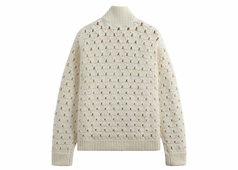 Kith Highland Crochet Knit Wyona Full Zip Sandrift