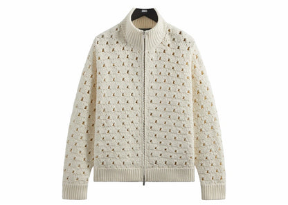 Kith Highland Crochet Knit Wyona Full Zip Sandrift