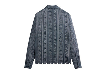 Kith Isaac Microsuede Long Sleeve Button Down Shirt Nocturnal