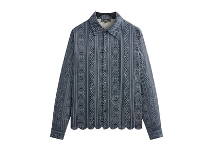 Kith Isaac Microsuede Long Sleeve Button Down Shirt Nocturnal