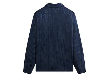 Kith Jacquard Faille Long Sleeve Boxy Collared Overshirt Nocturnal