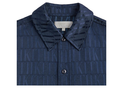 Kith Jacquard Faille Long Sleeve Boxy Collared Overshirt Nocturnal