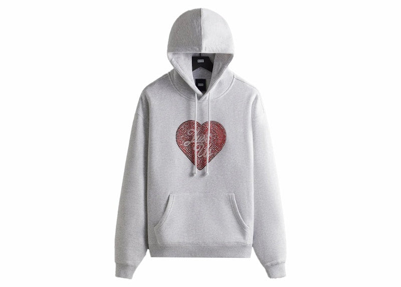 Kith Just Us Swarovski Crystals Hoodie Light Heather Grey