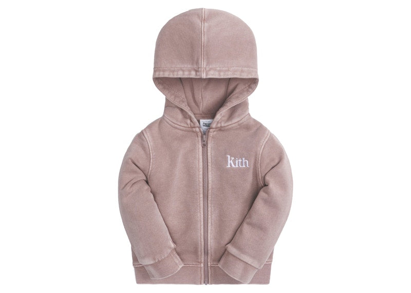Kith Kids Baby Classic Serif Full Zip Hoodie Dusty Mauve