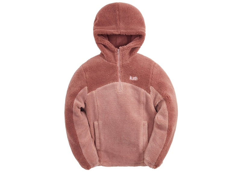 Kith Kids Blocked Faux Sherpa Quarter Zip Dusty Quartz