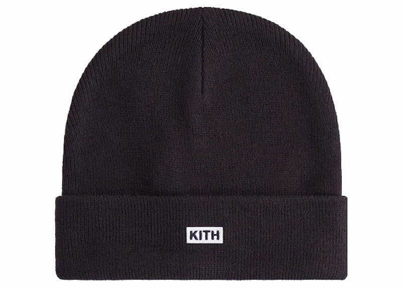 Kith Kids Classic Logo Classic Rib Beanie Black