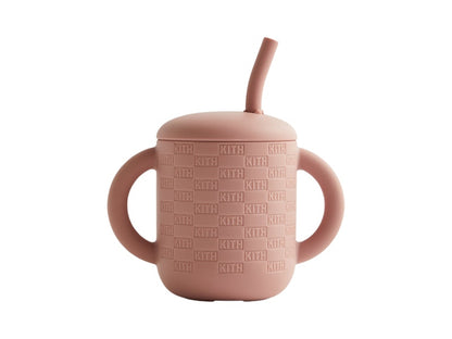 Kith Kids Mushie Silicone Training Cup And Straw Dusty Quartz