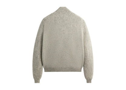 Kith & Kin Basketweave Mohair Wyona Full Zip Medium Heather Grey